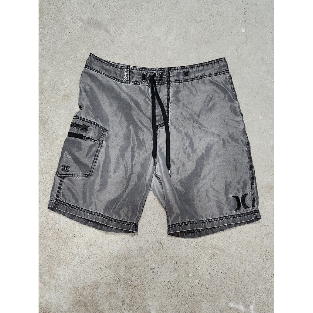Hurley Silver Gray Swim Trunks Men 29 Recycled Polyester Short Beach